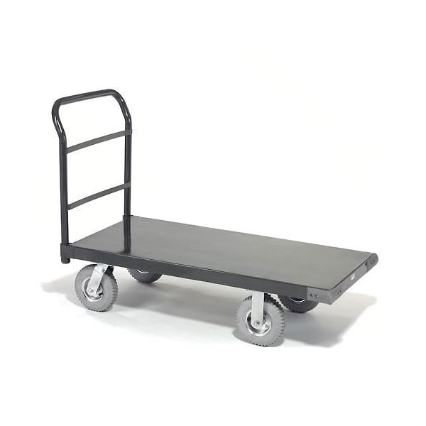 Global Industrial Platform Truck w/Steel Deck, 8 Pneumatic Casters, 72 x 36, 1200 Lb. Capacity 952118P - main